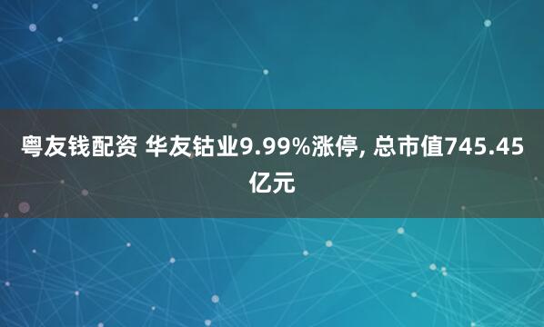 粤友钱配资 华友钴业9.99%涨停, 总市值745.45亿元