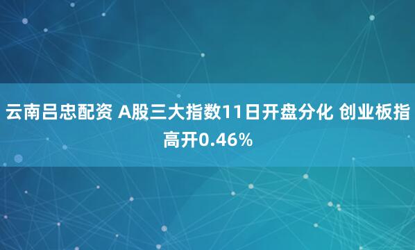 云南吕忠配资 A股三大指数11日开盘分化 创业板指高开0.46%