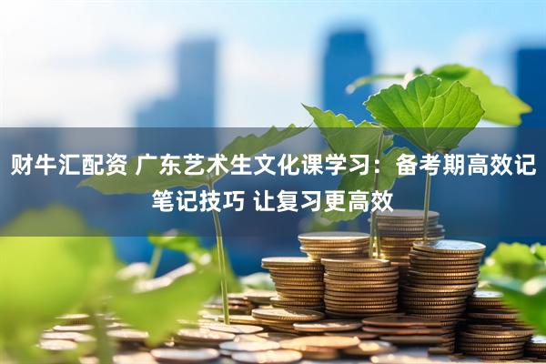 财牛汇配资 广东艺术生文化课学习：备考期高效记笔记技巧 让复习更高效